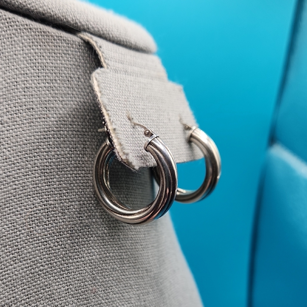 Vintage Sterling Silver Hoop Earrings